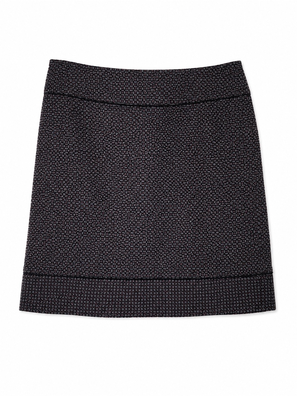 Ann Taylor Women’s Size 8 Black Geometric Tweed A-Line Lined Skirt
